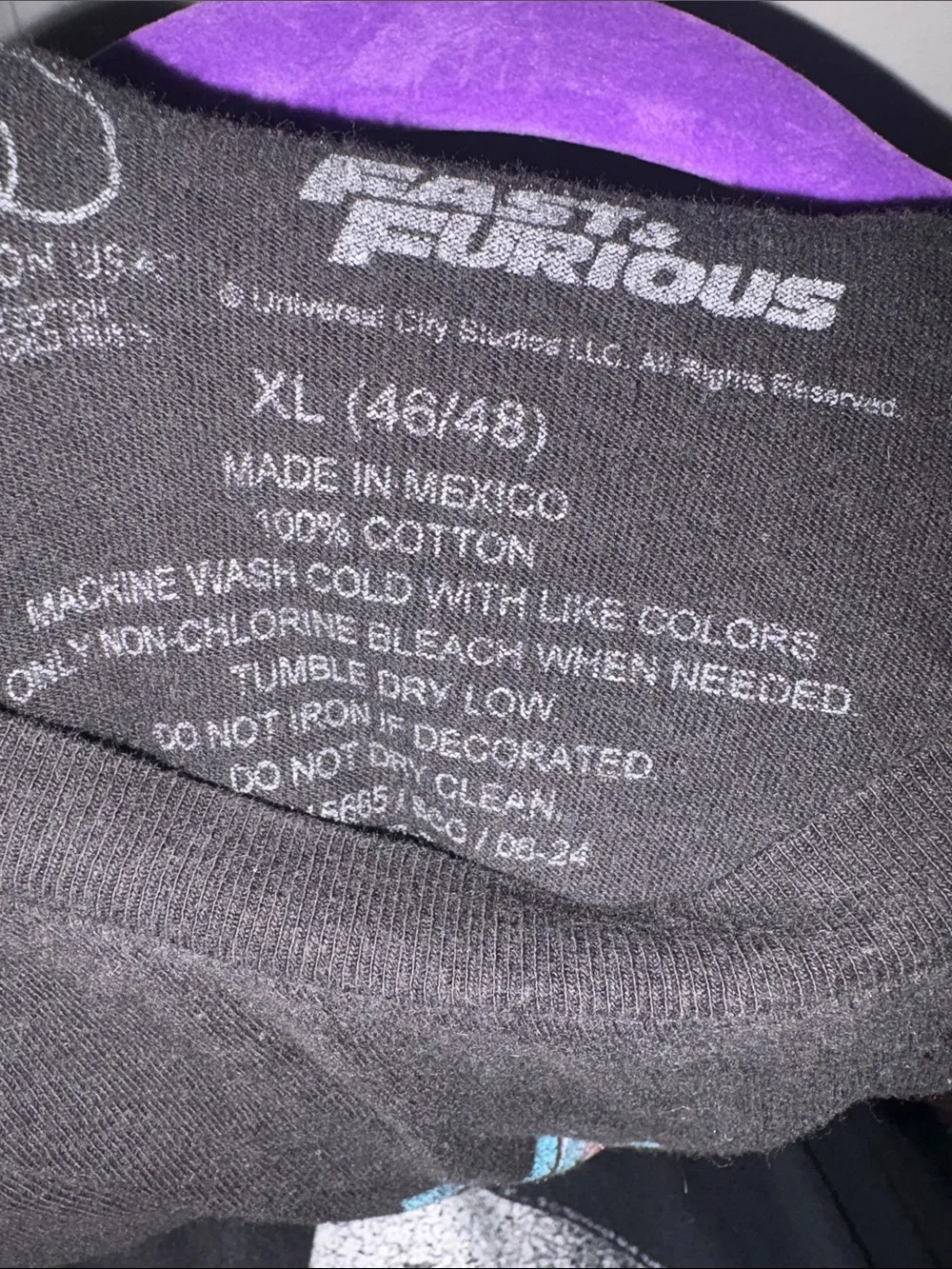 Fast & Furious Men’s Black Short Sleeve Graphic Tee with Red Racing Car